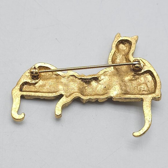 Vintage MFA Museum of Fine Arts Cat Egyptian Gold Tone Brooch - Picture 4 of 5